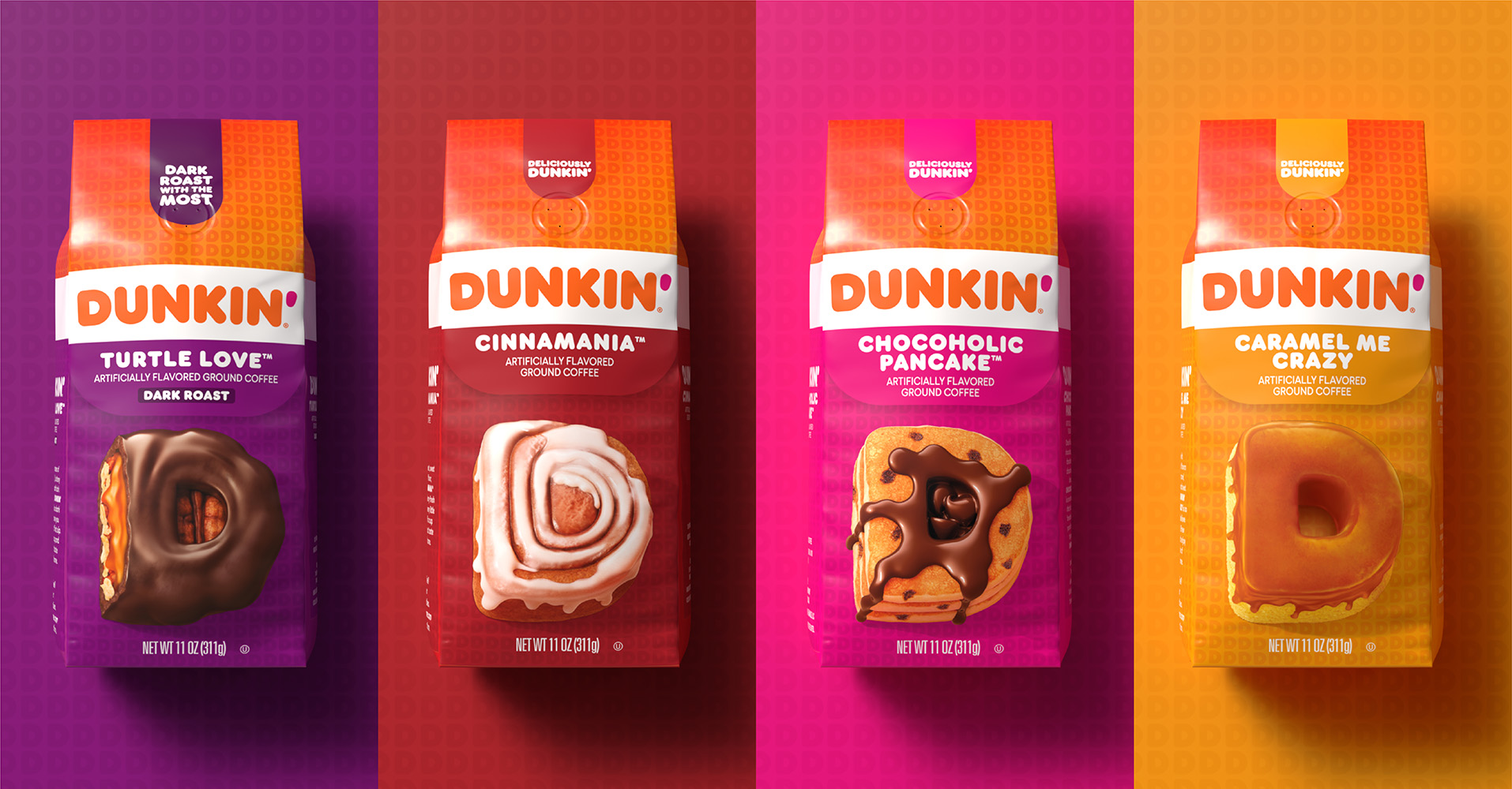 Dunkin' Coffee Flavors packaging